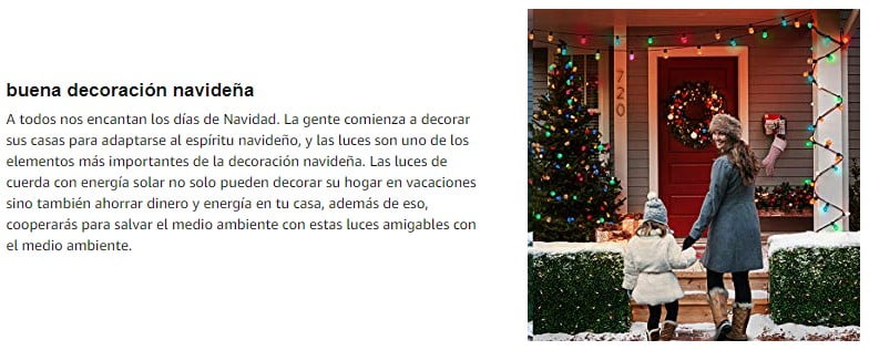 Buena decoración de Navidad Luces Navidad solares